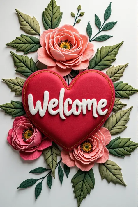 generate a image of welcome in Flash Punch related to embroider 