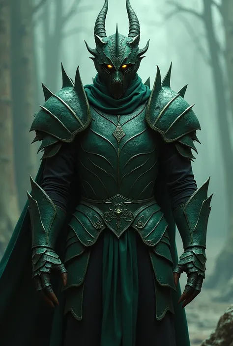 Create a medieval anti-hero, inspired by the green dragon armor