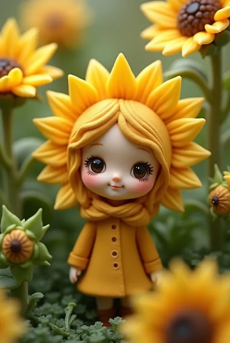 art toy character of tiny sunflower girl  