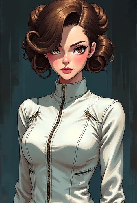 STAR WARS Anime Girl Princess Leia Organa Cool Evil White Jacket Zip 