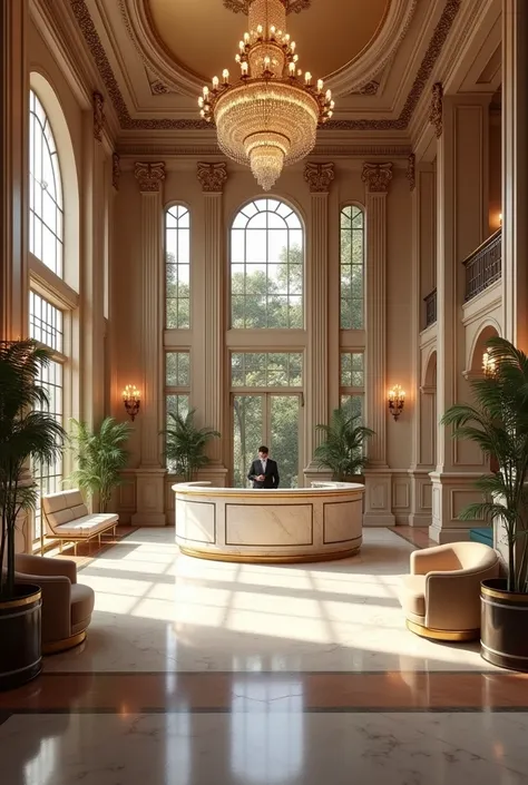 luxury hotel Reception without people