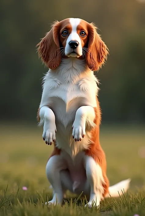 Image of Kooikerhondje standing on two legs　Real