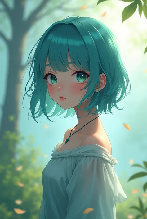 (High Detail:1.2)Anime Girl,(Cinematic Lighting,Delicate Colors),(Falling Leaves:1.2), Calm Lighting, Wind, Fog. Turquoise, delta shades. discord banner  