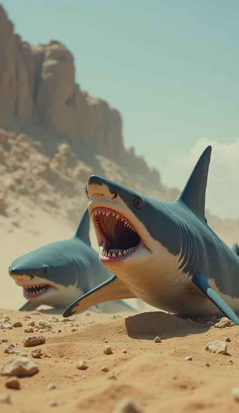  sharks has been discovered stranded in a desert region.