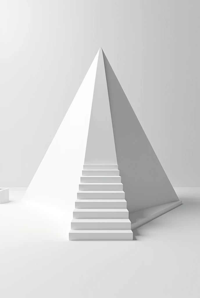 arbitrary scheme of a pyramid with stairs in the middle 
