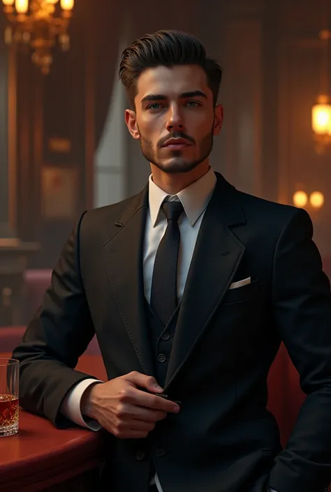 Mafioso Don Fêlicito is an Italian Corsican Russian and French mafioso Don Fêlicito is his name he is young he is 20 years old brown hair blue eyes small beard and always dressed very very classy elegant 