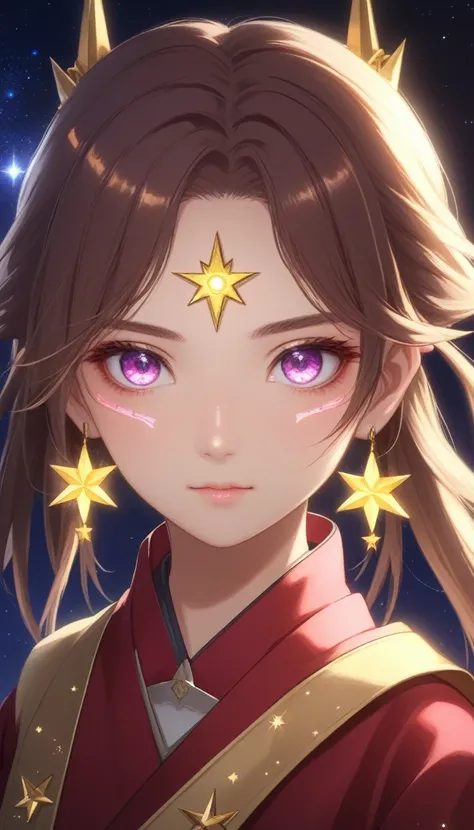 kurokawaakane(1zgame),1girl, solo,looking at viewer,8k, beautiful lighting,symbol-shaped_pupils, sparkling_eyes, star-shaped_pupils, star_(symbol),