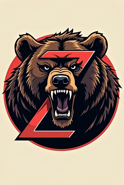 Make me a Circle-z logo for a t-shirt with a fierce looking bear animal,Perfect it again so that the Circle-z writing is visible. 
