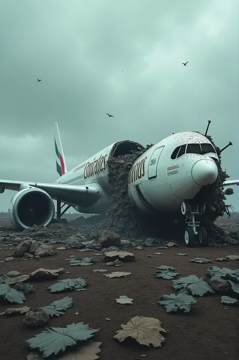 Make an a350 Emirates crashed in a350 Lufthansa airlines