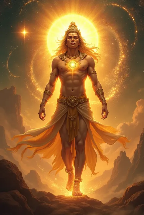 Hindu sun god showing his planet powers