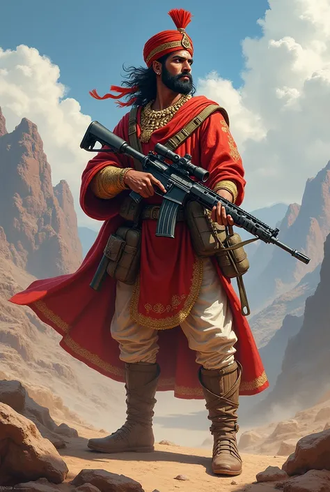 Maharana pratap with modern weapons
