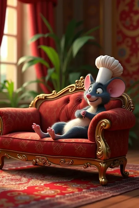 Ratatouille allonger sur un sofa telle un prince arabe