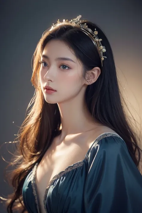 (High resolution,masterpiece:1.2),(actual:1.37)"(best quality, High resolution, Super detailed, actual),Beautiful 19th century French ballet dancer portrait, (She is half French and half Japanese, Has dark blue eyes and a tall nose，She is a stunning beauty...