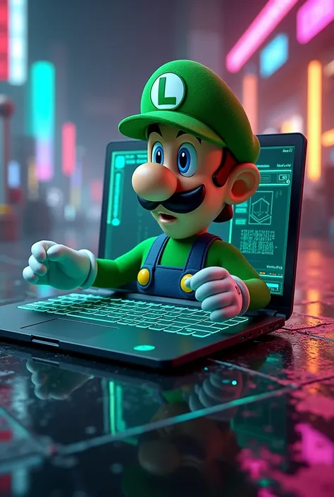 Luigi look like a laptop 