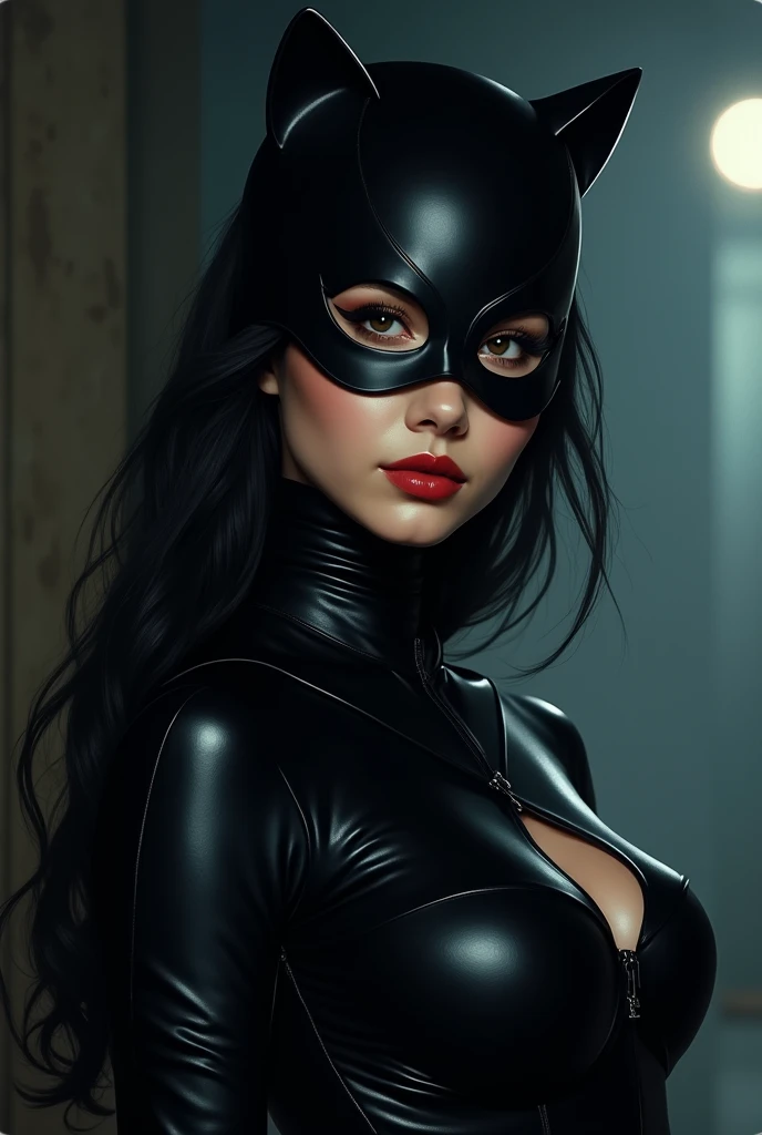 IU in Catwoman&#39;s appearance and wearing a Catwoman mask