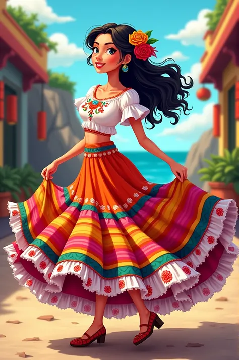 Cartoon of a Veracruz skirt