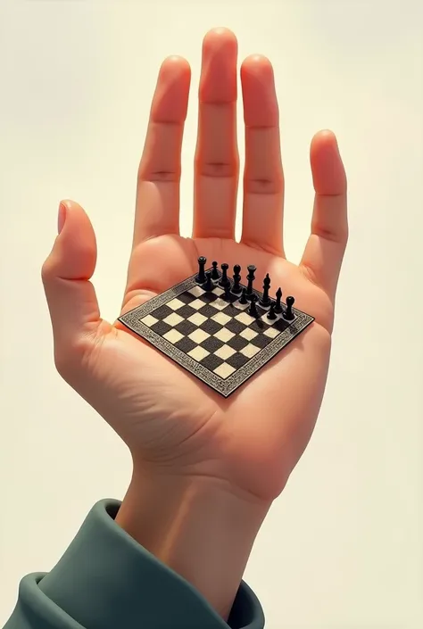 Vietnamese chess board drawn in the palm of your hand