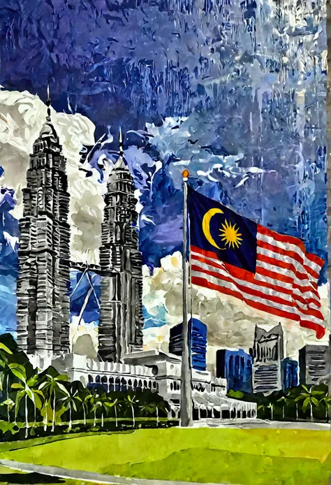 Malaysia Independence Day Poster with KLCC Background