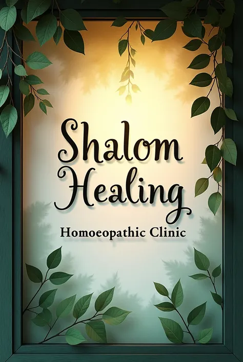 Make a very catchy and interesting sign board for my Homoeopathic clinic named ‘SHALOM HEALING HOMOEOPATHIC CLINIC’