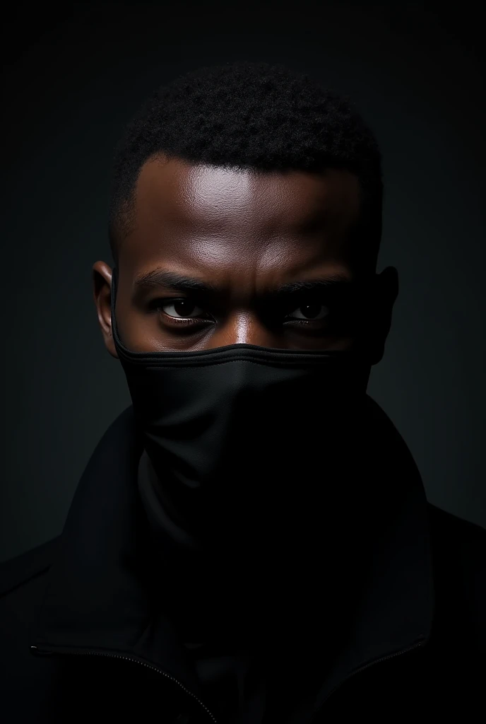 Create a picture of the black man with a black mask