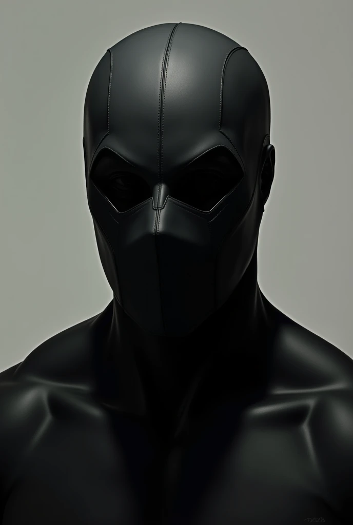 Create a picture of the black man with a black mask, that covers his entire face 