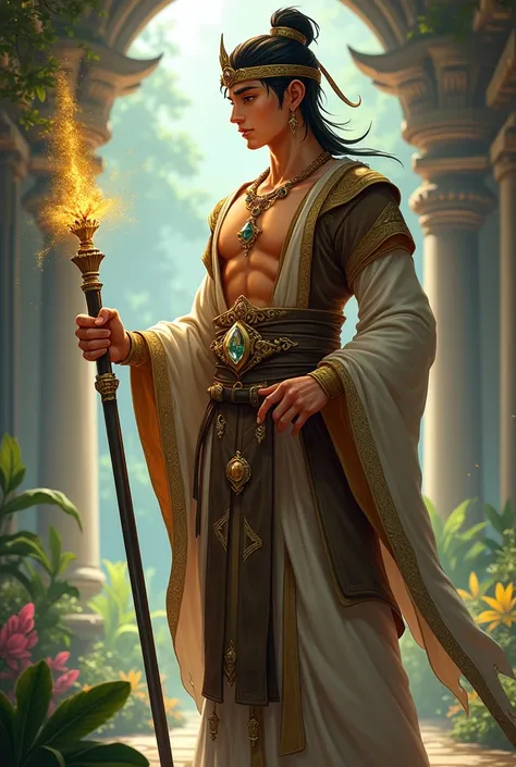 Yudhishthira (Yudistira) – Geo

Art Style: Genshin Impact

Design Theme: A Lean Young Man. Southeast Asian king or sage, with regal but modest attire that reflects his wisdom and humility. His outfit would include earthy tones like brown, gold, and green, ...