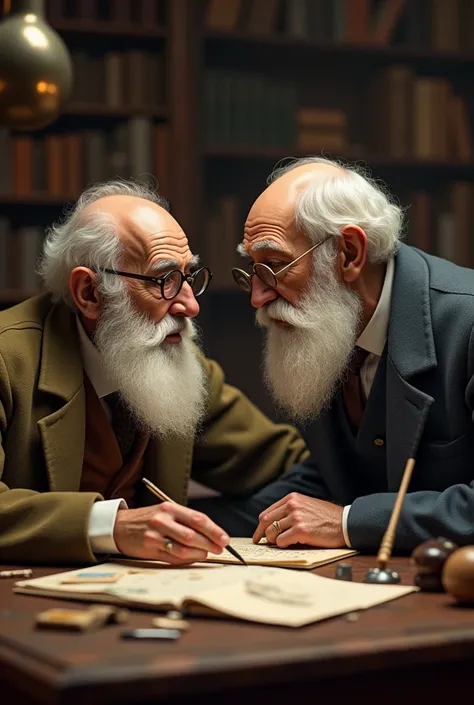 Darwin and Wallace interacting. developed theories similar to Darwin&#39;s and how they both published their work together.