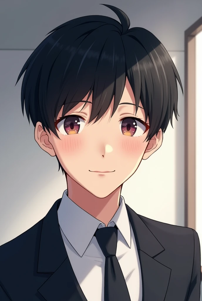 Anime Style, Short Hair, Blush, POV, High Resolution, Solo, Black Hair, male, CEO 