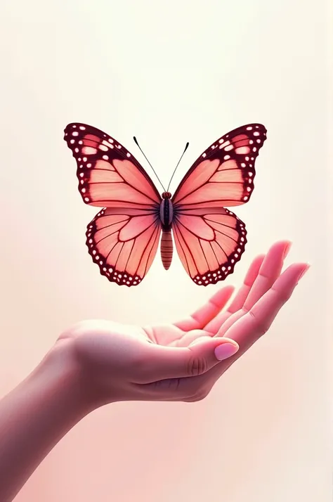 ((best quality)), ((masterpiece)), (detailed), perfect face, Create a impressive and attractive cover page for my book on topic " the art of detachment" by Amit Jaiswal, a book cober page should like  Butterfly coming out of beautiful hand which should be ...