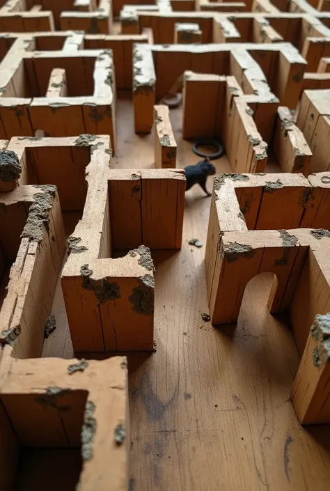 Wooden maze for mouse conditioning 
