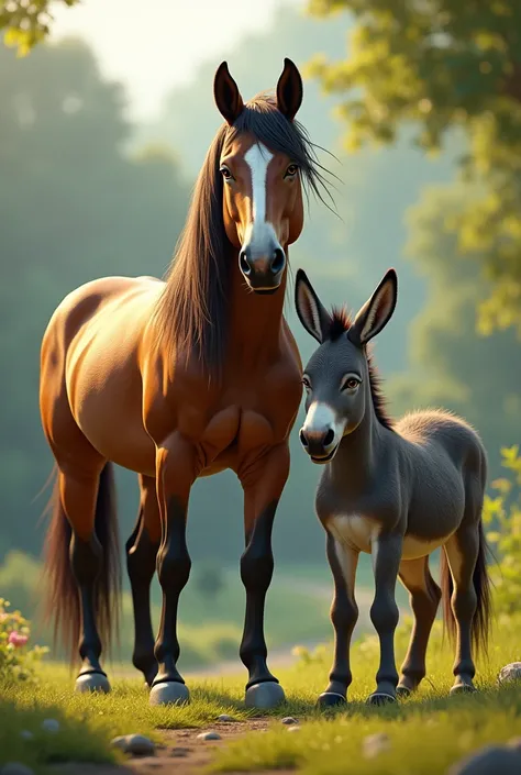 horse and donkey 