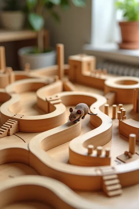 create wooden mouse maze from home 