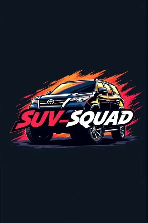 Create a Cool logo of Suv_Squad_ with a fortuner 
Very attractive 