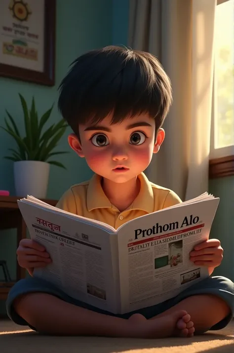 Daily prothom alo newspaper reading a boy