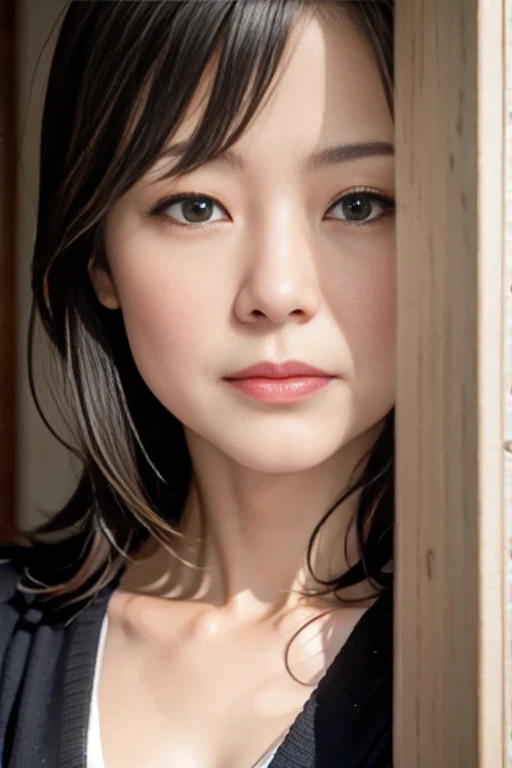 Realistic、Japanese female 1 person、(Hiding in the shadows and spying on other people&#39;s affairs:1.5)、Japan Married Woman、Beautiful mature woman、Bob Hair、The look of excitement and lust when witnessing someone else&#39;s affair, Bending、(Rub your own bre...