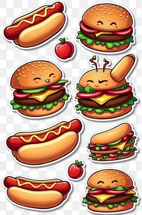 Images for hot dogs and hamburgers stickers 