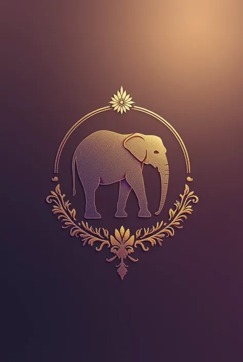 Logo with elephant silhouette for social networks with the name Jexilogo delicate purple and gold accessories