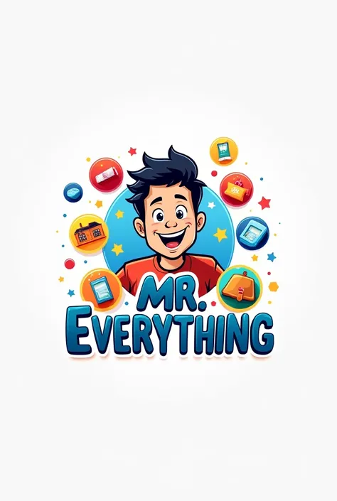 Mr.everthing brand logo has products and appliances. Various toys