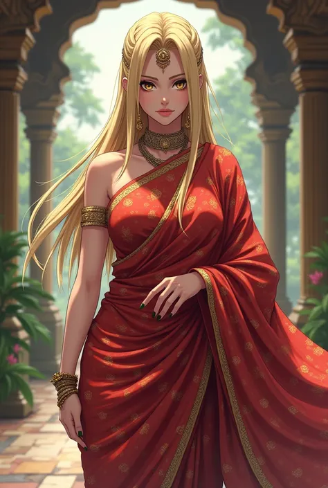 Anime tsunade wearing saree
