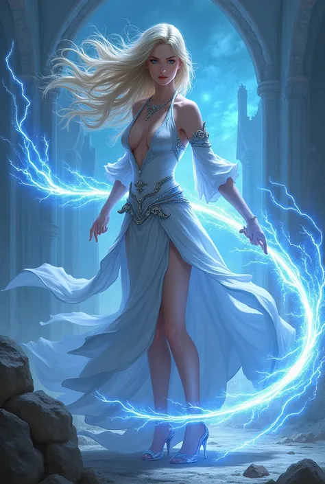 beautiful and sexy wind mage with an electric whip . she is gorgeuos she is wrap in air 