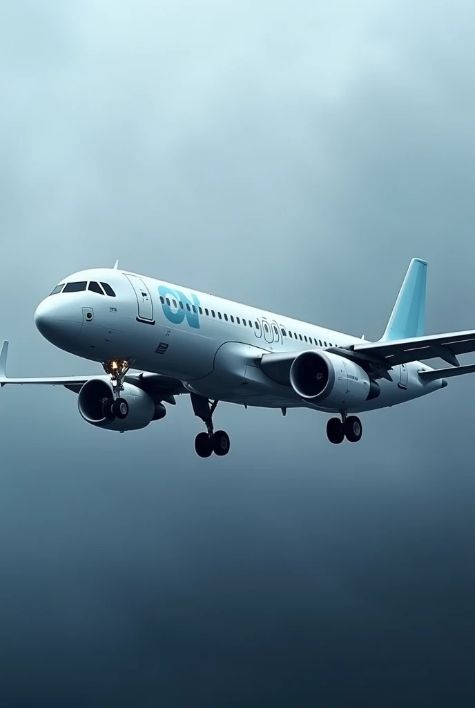 Image of an Airbus A320 Neo in flight in cold tone 