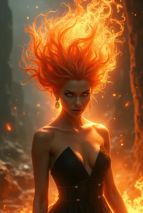 character with fire hair
