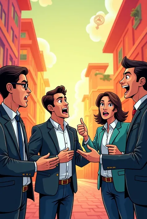 Economists after seeing Peru&#39;s economic growth talking, animated for comic strip
