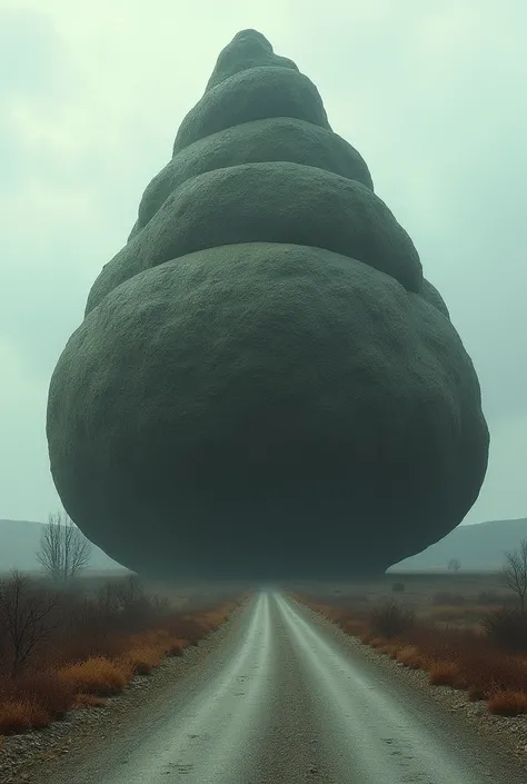 Giant excrement on a road