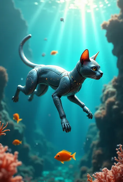 Ai cat in the sea