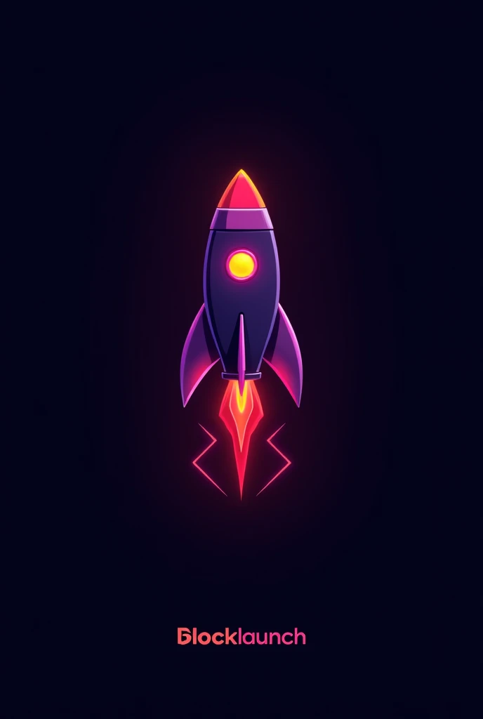 The **BlockLaunch** logo design is sleek, modern, and futuristic, symbolizing rapid growth and innovation in the crypto space. The centerpiece is a dynamic rocket launching forward from a stylized blockchain element, representing the agencys mission to pro...