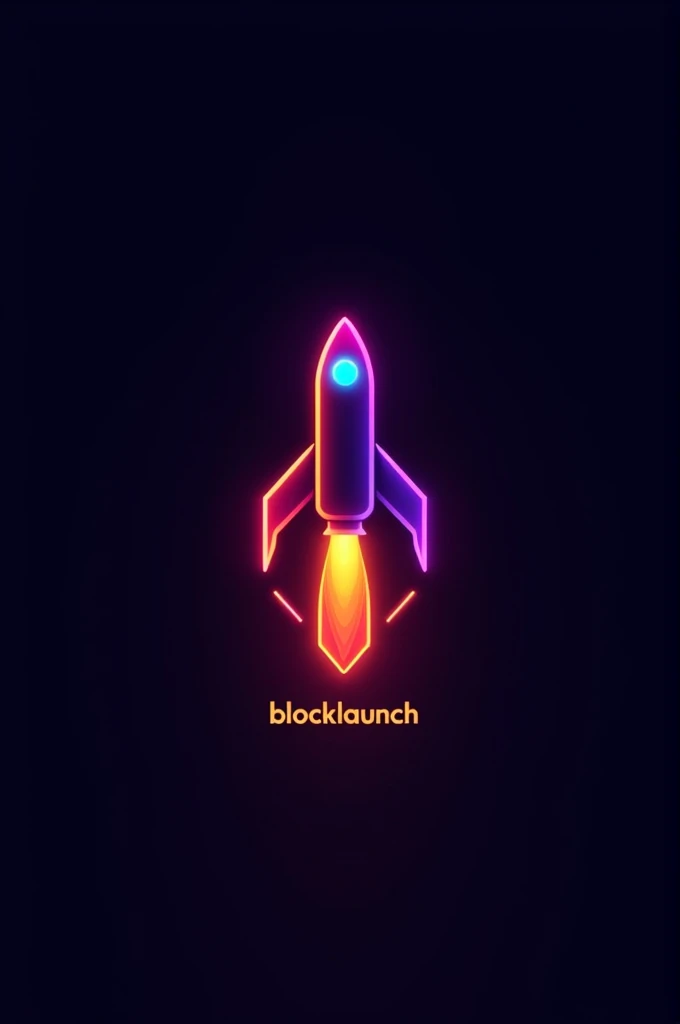 The **BlockLaunch** logo design is sleek, modern, and futuristic, symbolizing rapid growth and innovation in the crypto space. The centerpiece is a dynamic rocket launching forward from a stylized blockchain element, representing the agencys mission to pro...