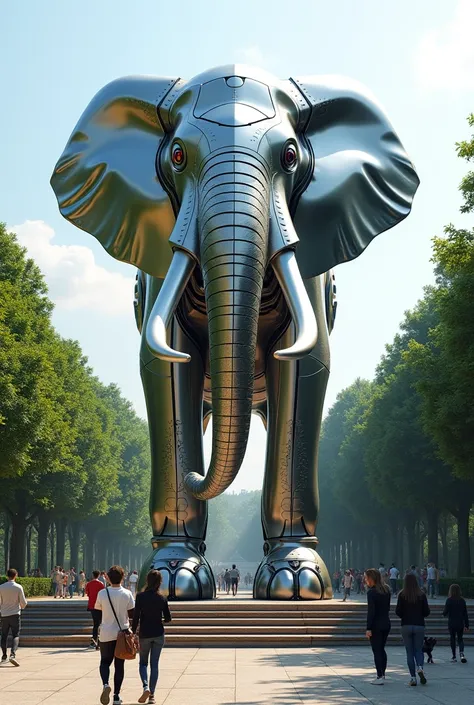 Ai elephant statue in a public park