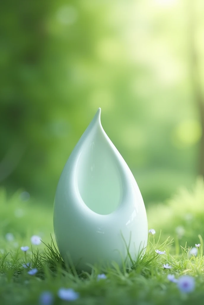 biodegradable hospital plastic, in shades of green and white with a natural background 