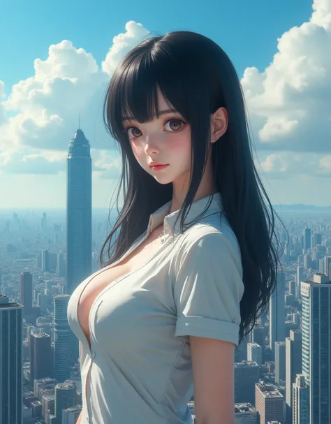 (Japanese Giant girl), (Super Best masterpiece girls Raw Photography Art), (16k, Highest quality, Ultra-high resolution, RAW Photos), (It&#39;s so unrealistic., With unparalleled depiction, With an unfathomable sight, An unprecedented and shocking worldvie...